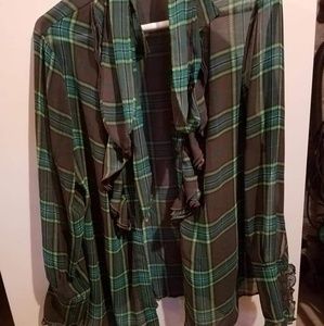 Button down with tie scarf